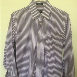Men’s Striped Purple/White Button-Down